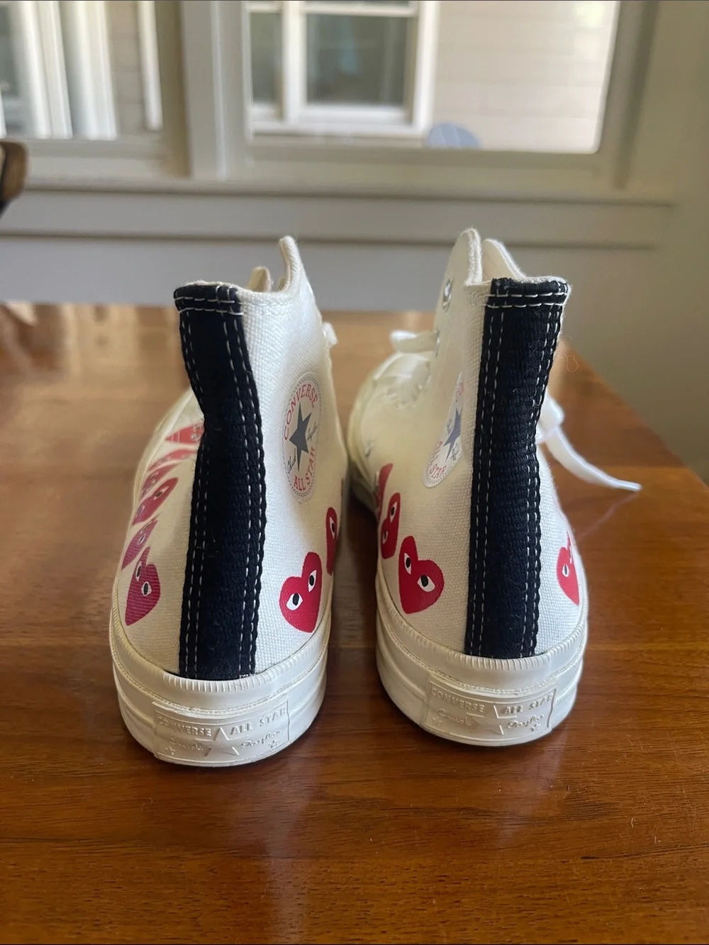 Comme des Garçons Red Heart High-Top Sneakers by Converse